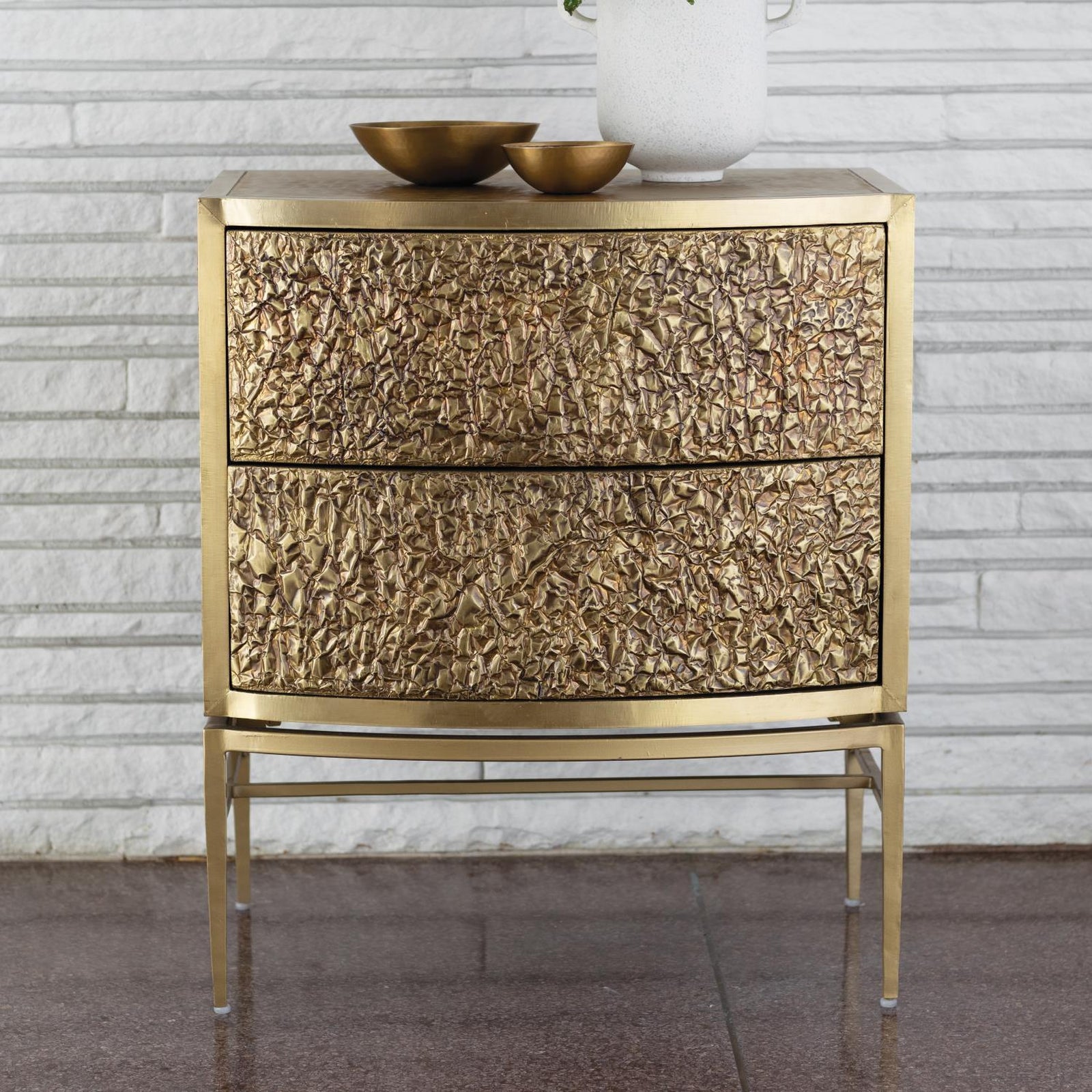 Global Views Crinkle Bedside Chest