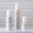 Global Views Channel Pillar Holder-White Marble