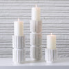 Global Views Channel Pillar Holder-White Marble