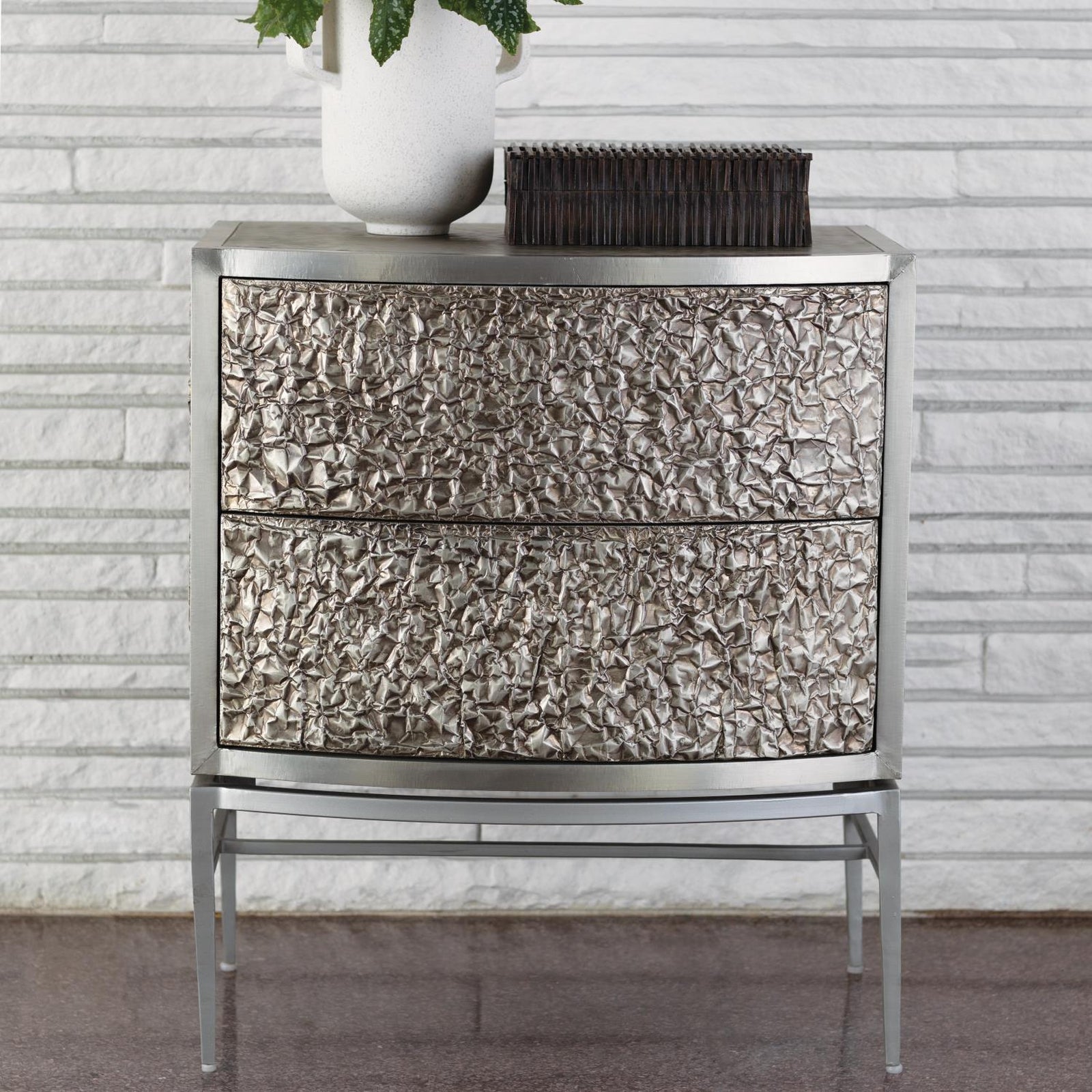 Global Views Crinkle Bedside Chest