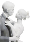 Lladro Lovers' Waltz Couple Figurine Silver Lustre