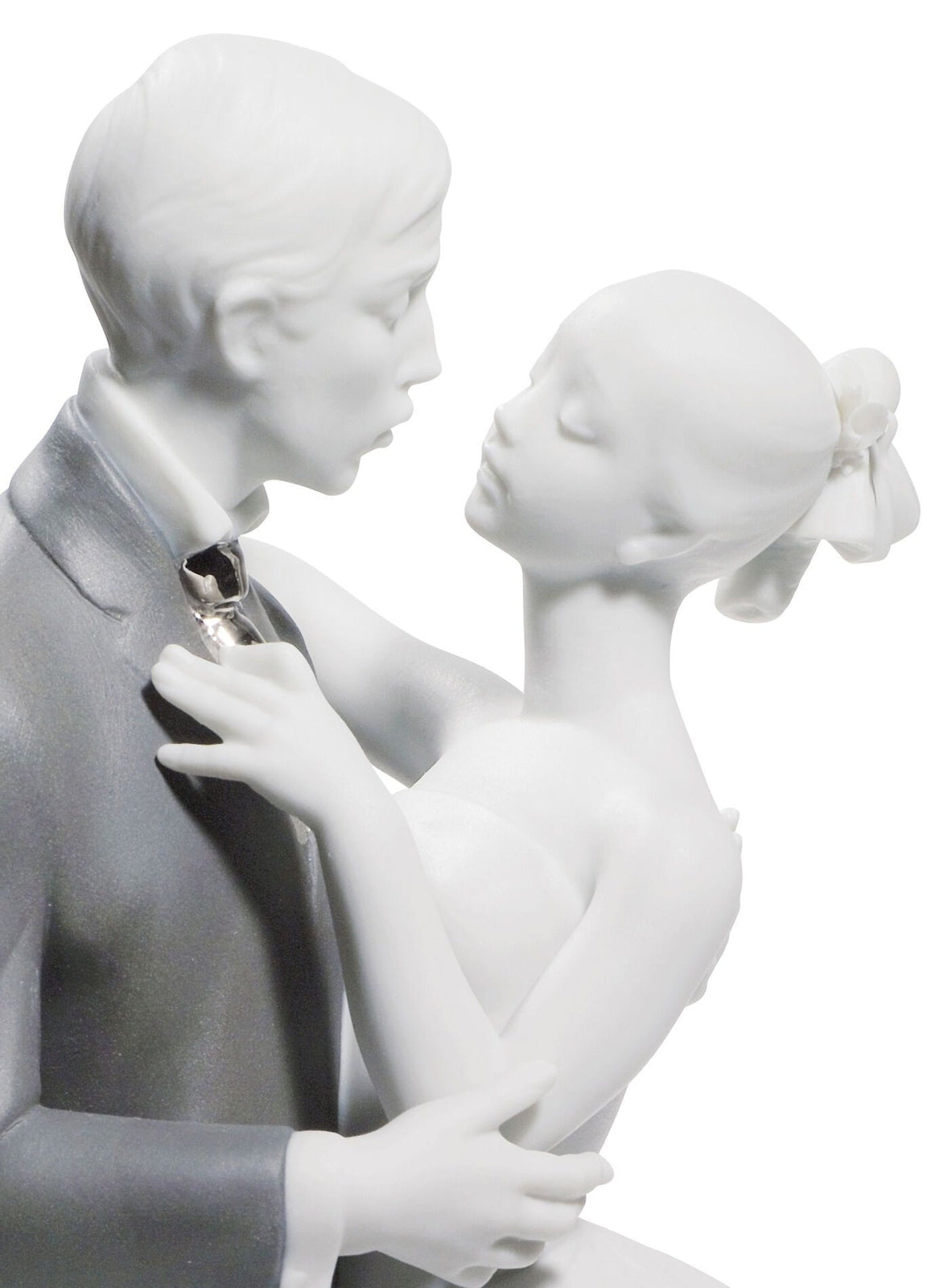 Lladro Lovers' Waltz Couple Figurine Silver Lustre