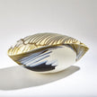 Global Views Pleated Bowl Amber/Blue Filigree