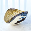 Global Views Pleated Bowl Amber/Blue Filigree