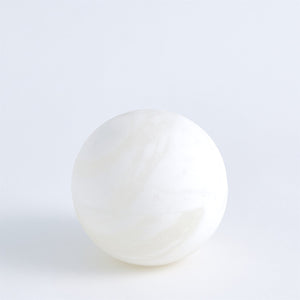 Global Views Alabaster Sphere Box White