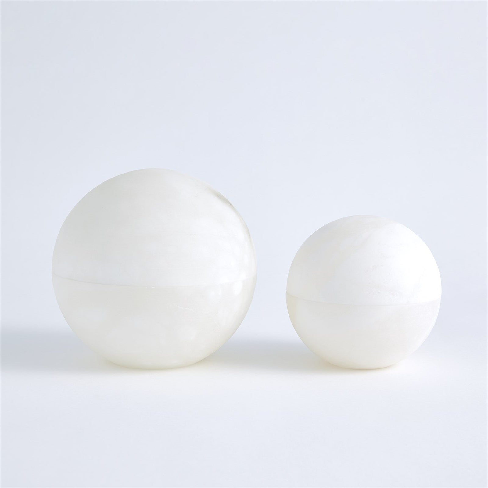 Global Views Alabaster Sphere Box White