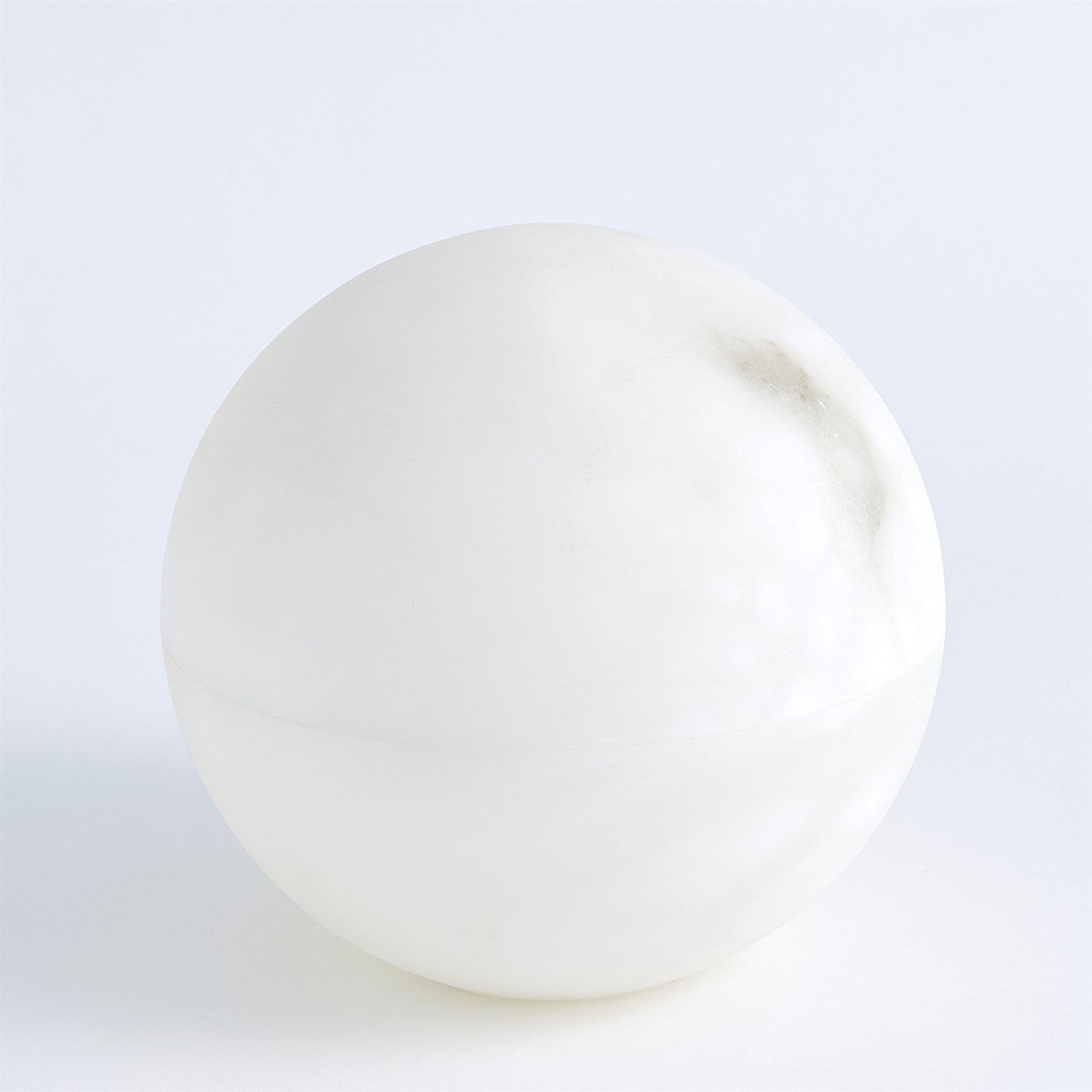 Global Views Alabaster Sphere Box White