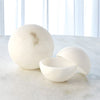 Global Views Alabaster Sphere Box White