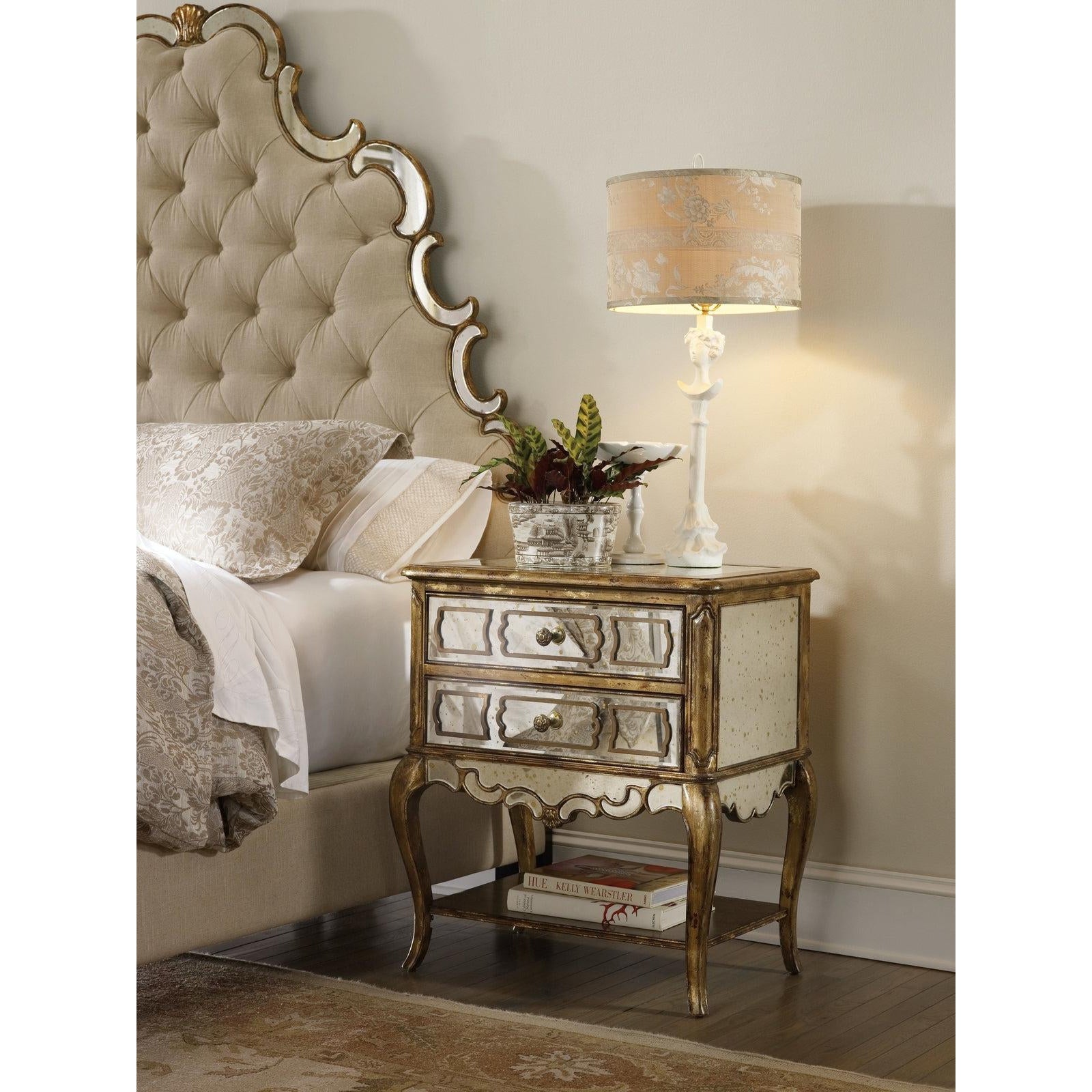 Hooker Furniture Sanctuary Mirrored Leg Nightstand