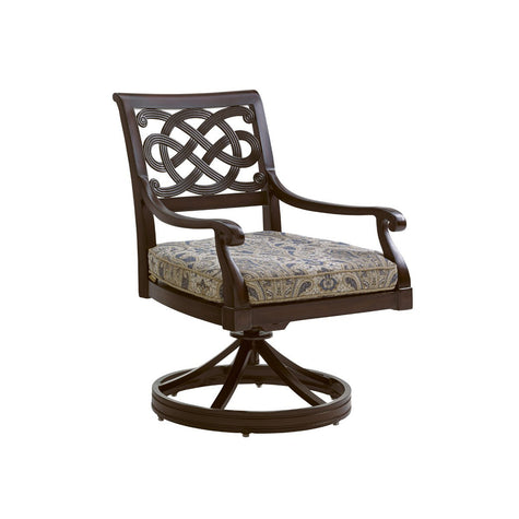 Tommy Bahama Outdoor Royal Kahala Black Sands Swivel Rocker Dining Chair