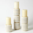 Global Views Channel Pillar Holder-White Marble
