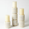 Global Views Channel Pillar Holder-White Marble