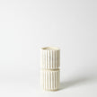Global Views Channel Pillar Holder-White Marble