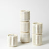 Global Views Channel Pillar Holder-White Marble