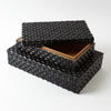 Global Views Horn Box Woven Black