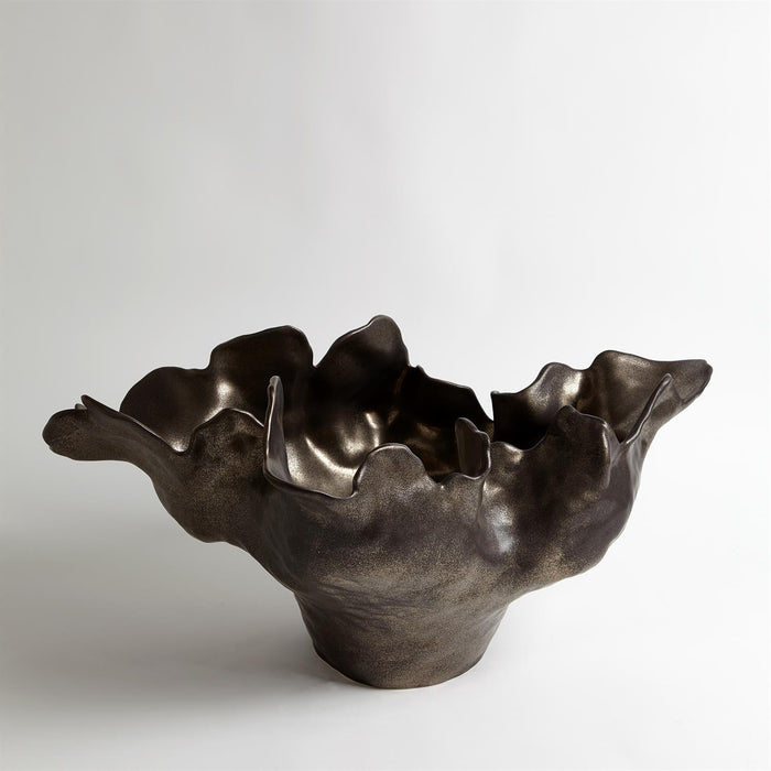 Scalloped Ceramic Pinch Bowl - Meteor Black