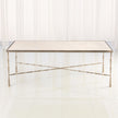 Global Views Spike Cocktail Table with Marble Top