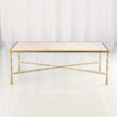 Global Views Spike Cocktail Table with Marble Top