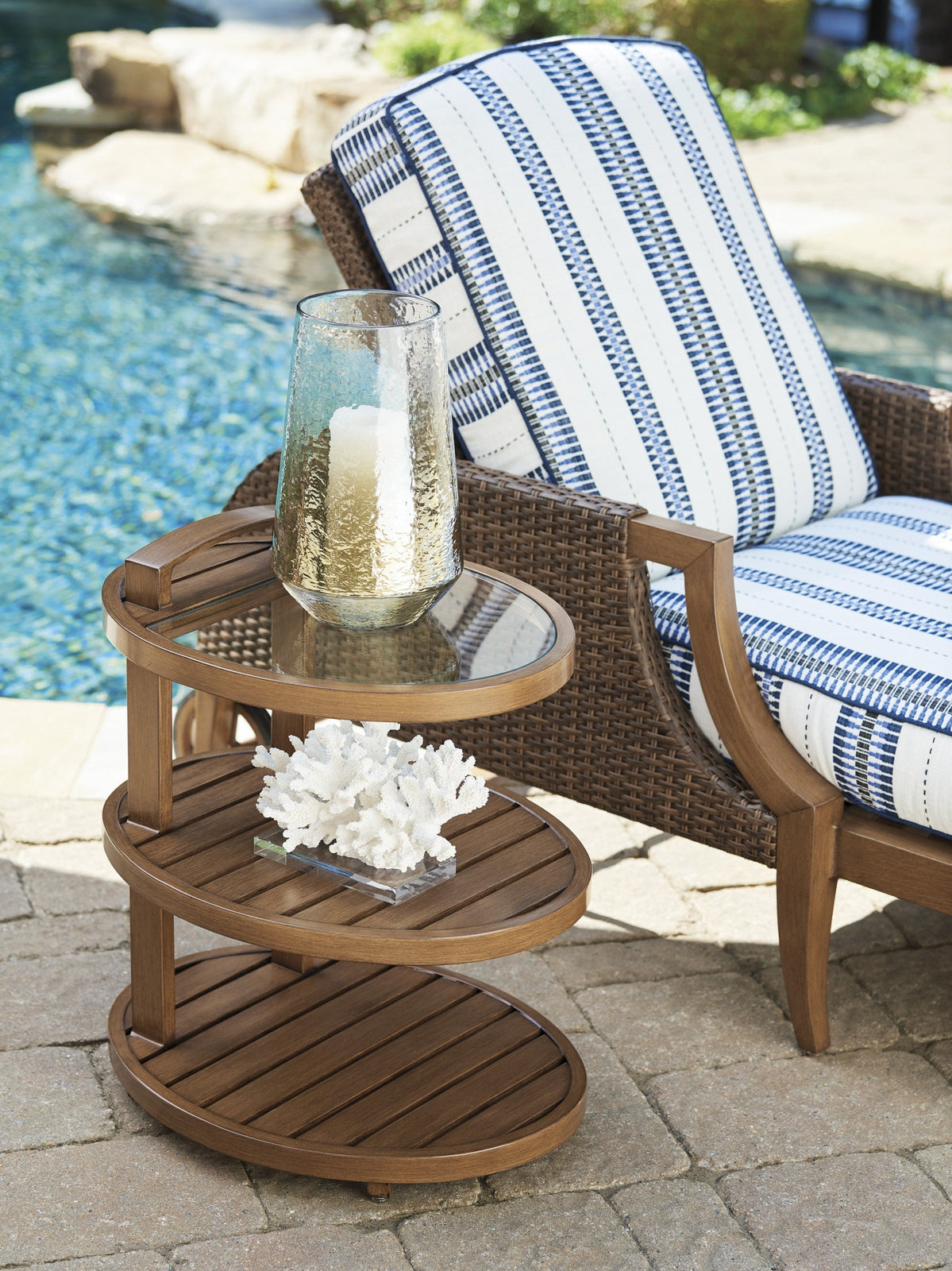 Tommy Bahama Outdoor Harbor Isle Tiered End Table