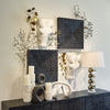 Global Views Channel Pillar Holder-White Marble