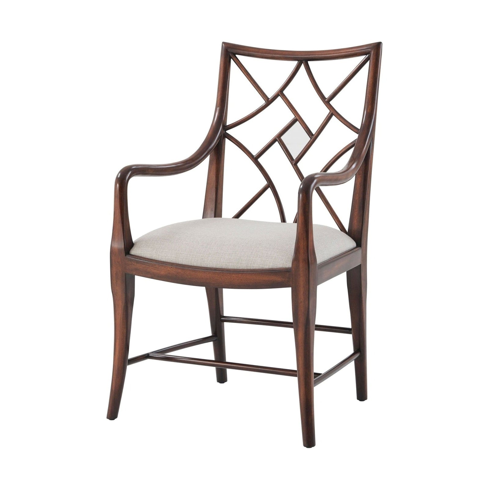 Theodore Alexander A Delicate Trellis Armchair - Set of 2