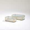 Global Views Reeded Glass Oval Box