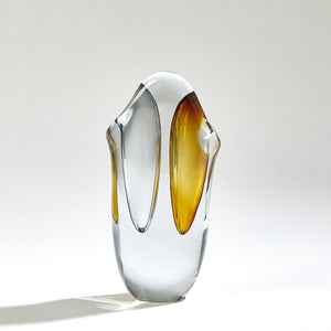 Global Views Duet Vase-Amber/Grey