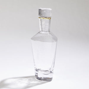 Global Views Hammered Decanter-Clear W/Gold Rim