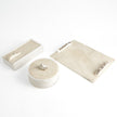 Global Views Alabaster Rectangle Tray w/Rock Handles