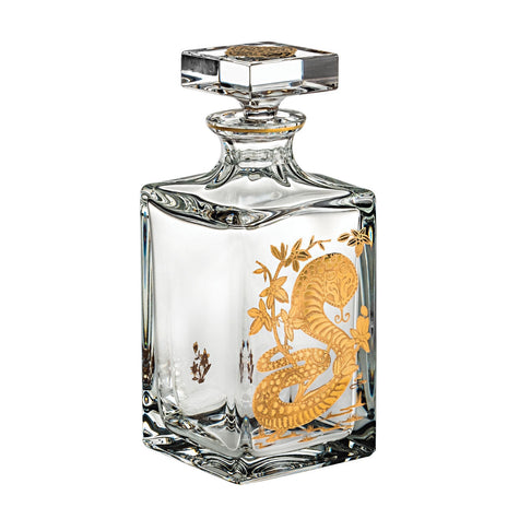 Vista Alegre Golden Whisky Decanter with Gold Snake