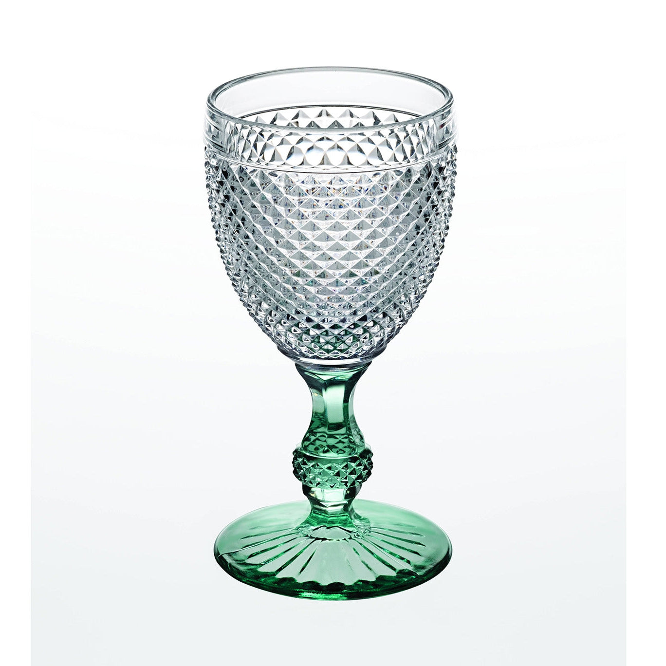 Vista Alegre Bicos Bicolor Goblet with Green Stem