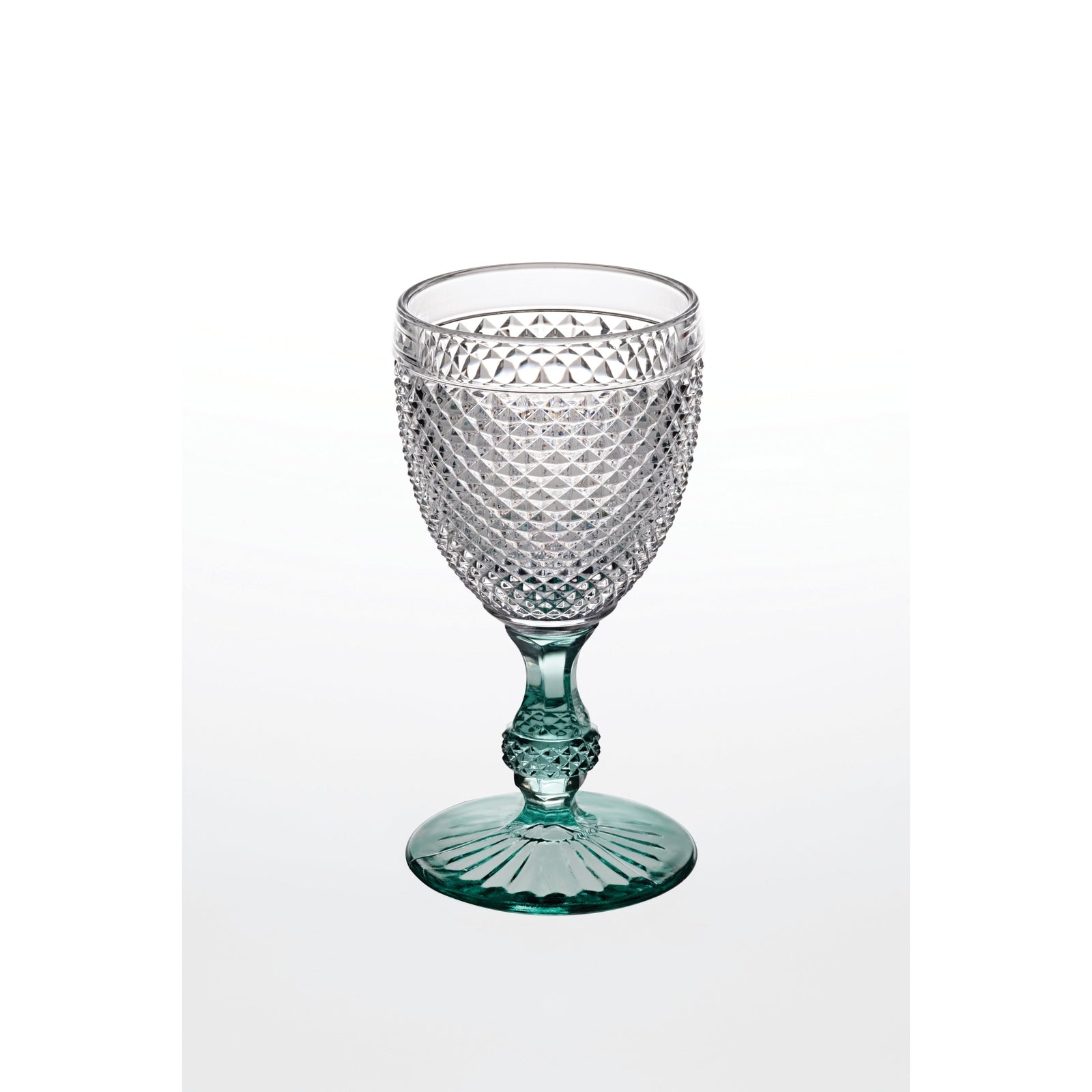 Vista Alegre Bicos Bicolor Goblet with Mint Stem - Set of 4