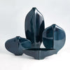 Global Views Center Ridge Vase-Blue