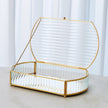 Global Views Reeded Glass Oval Box