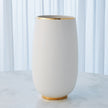 Global Views Gold Rim Bulb Vase-White