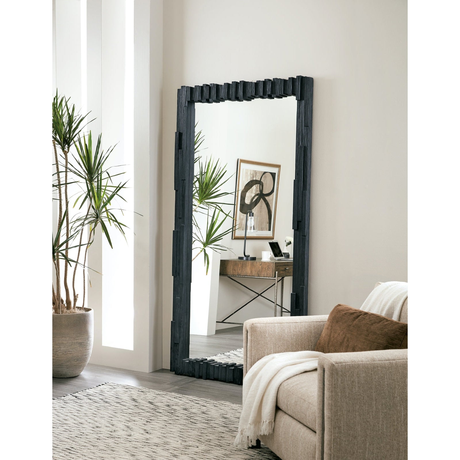 Hooker Furniture Chapman Shou Sugi Ban Floor Mirror