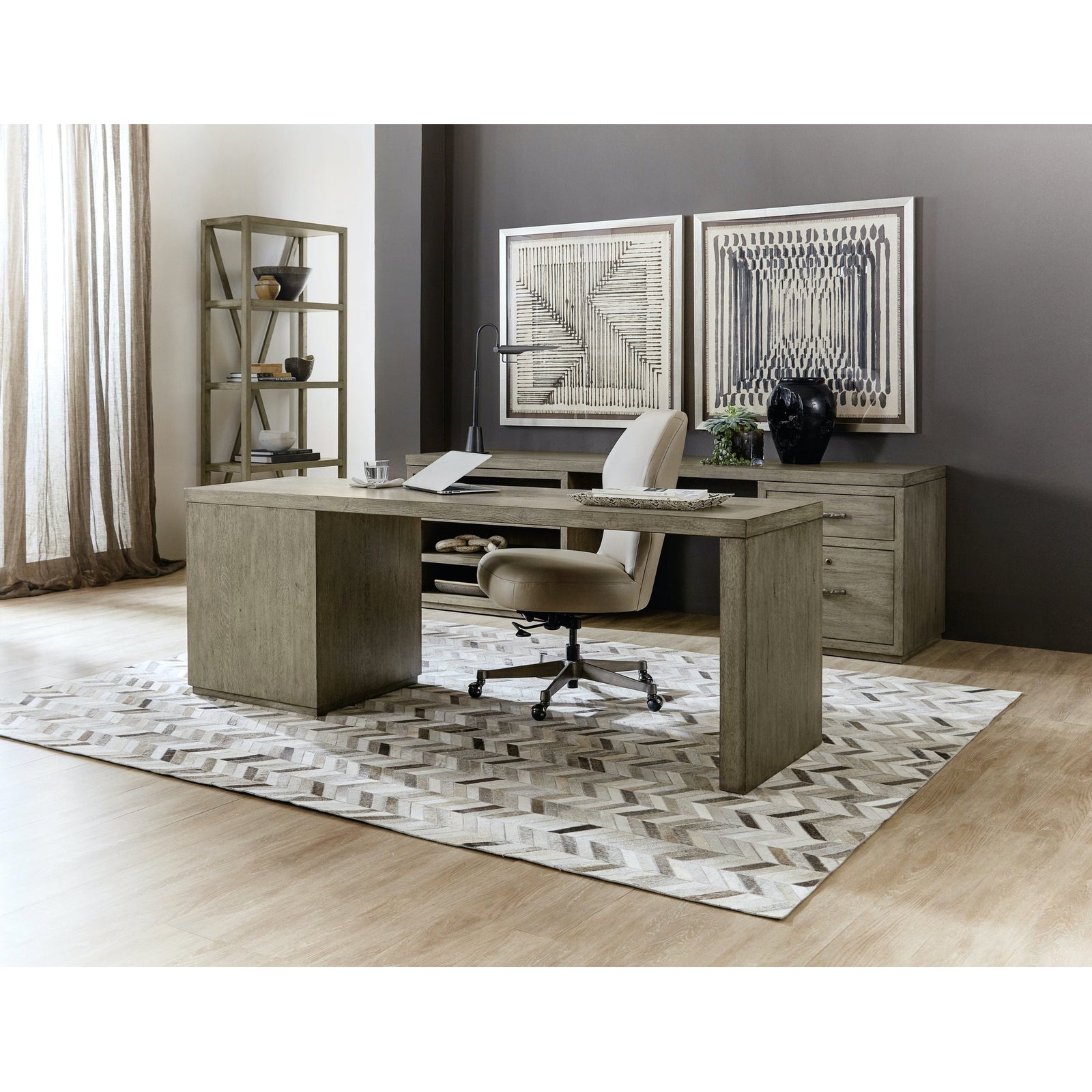 Hooker Furniture Linville Falls Desk with Small File and Open - 96