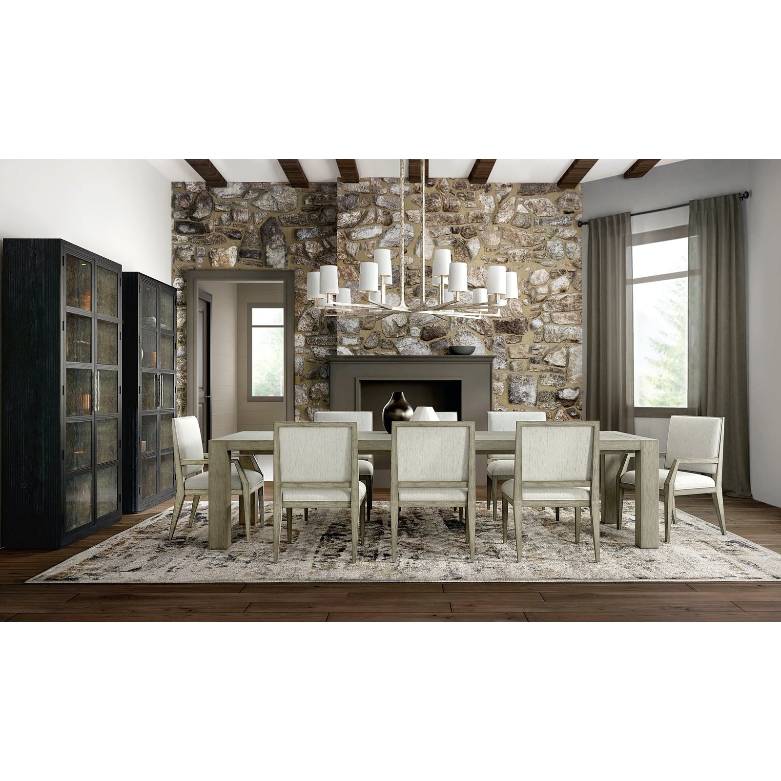 Hooker Furniture Linville Falls Shou Sugi Ban Curio Cabinet