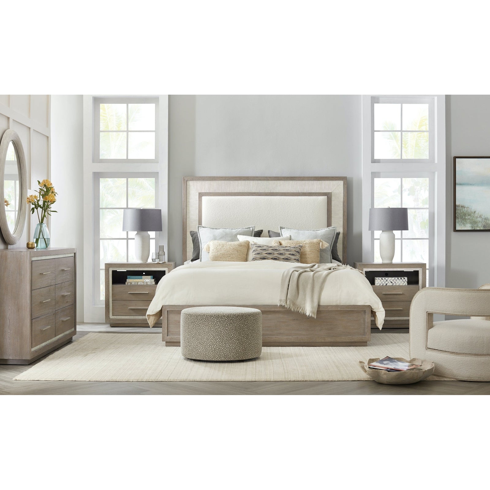 Hooker Furniture Serenity Rookery Upholstered Panel Bed