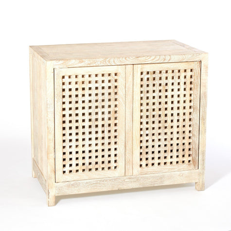 Global Views Driftwood Lattice Two-Door Cabinet