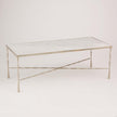 Global Views Spike Cocktail Table with Marble Top