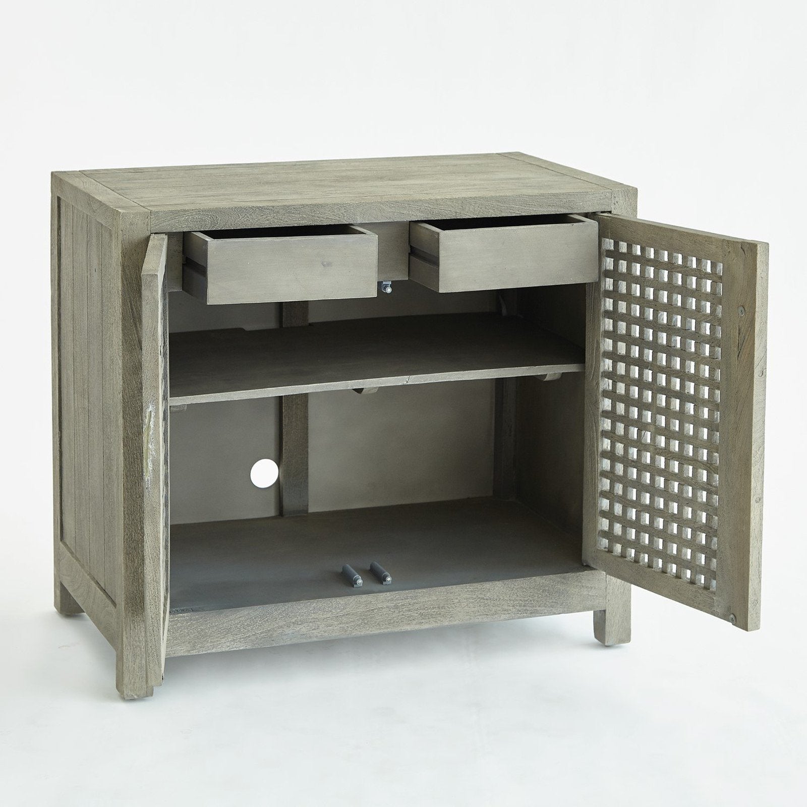 Global Views Driftwood Lattice Two-Door Cabinet