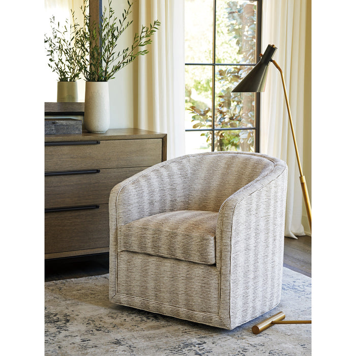 Novelia Beige Polyester Fabric Swivel Chair - Rooms To Go