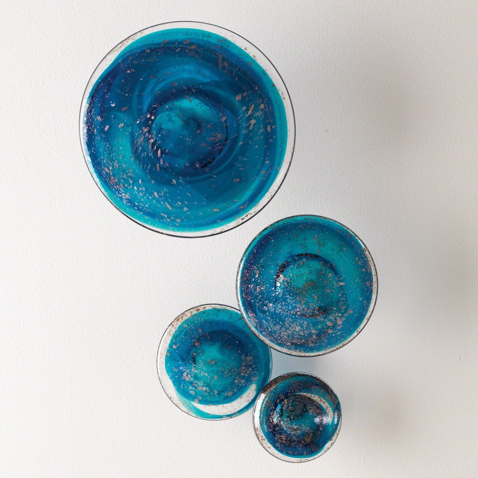 Global Views Glass Wall Mushrooms Set of 4