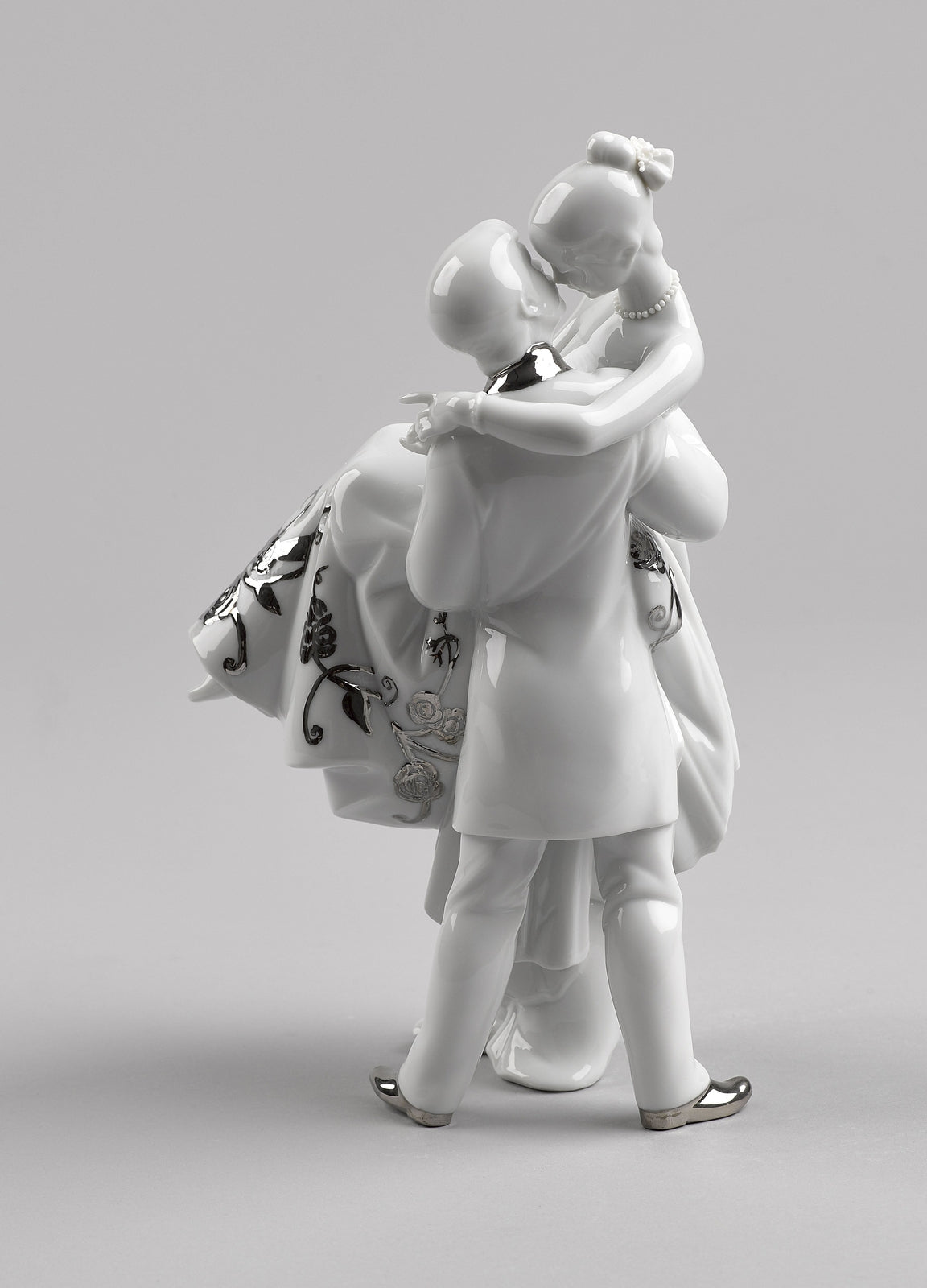 Lladro The Happiest Day Couple Figurine Silver luster