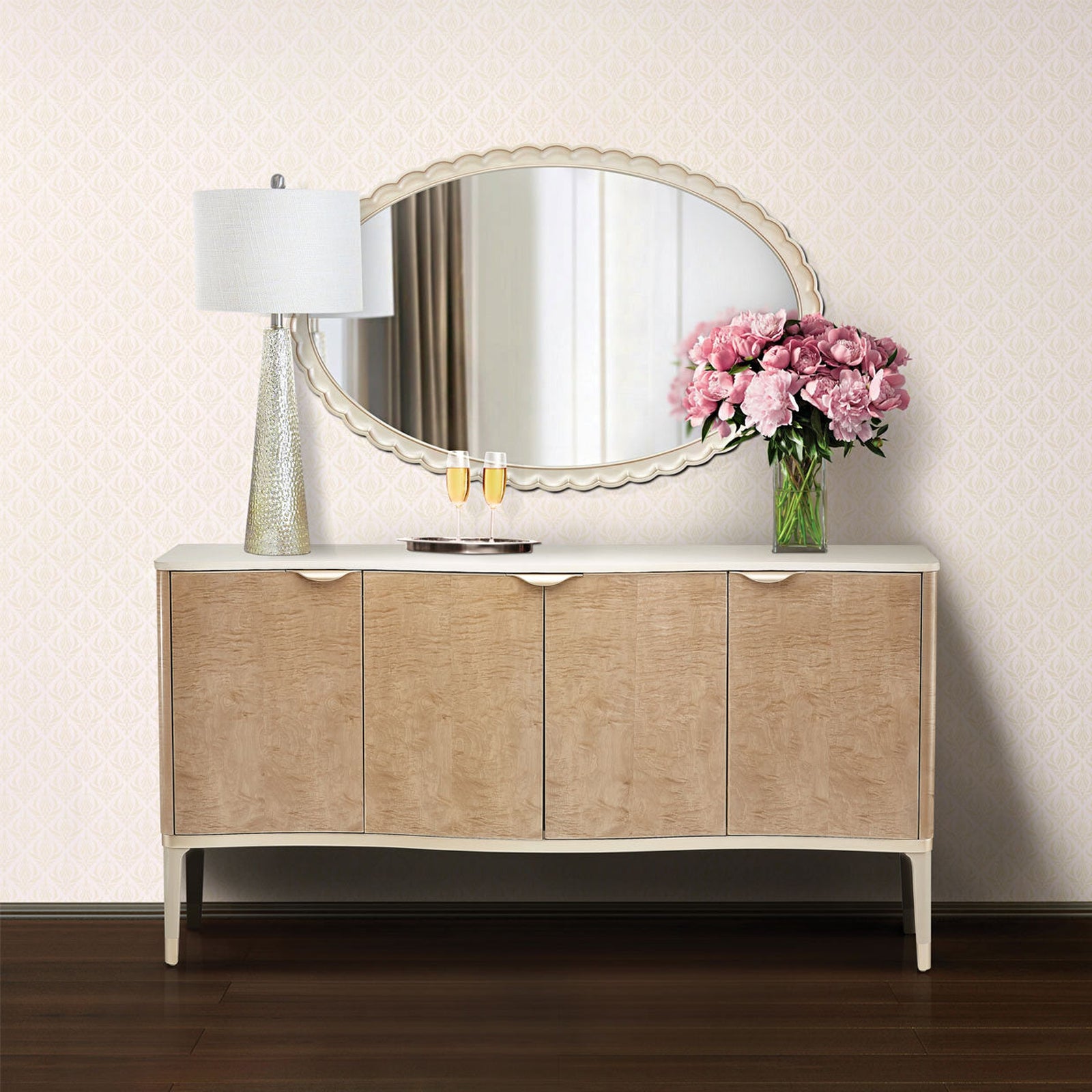 Michael Amini Malibu Crest Oval Wall Mirror