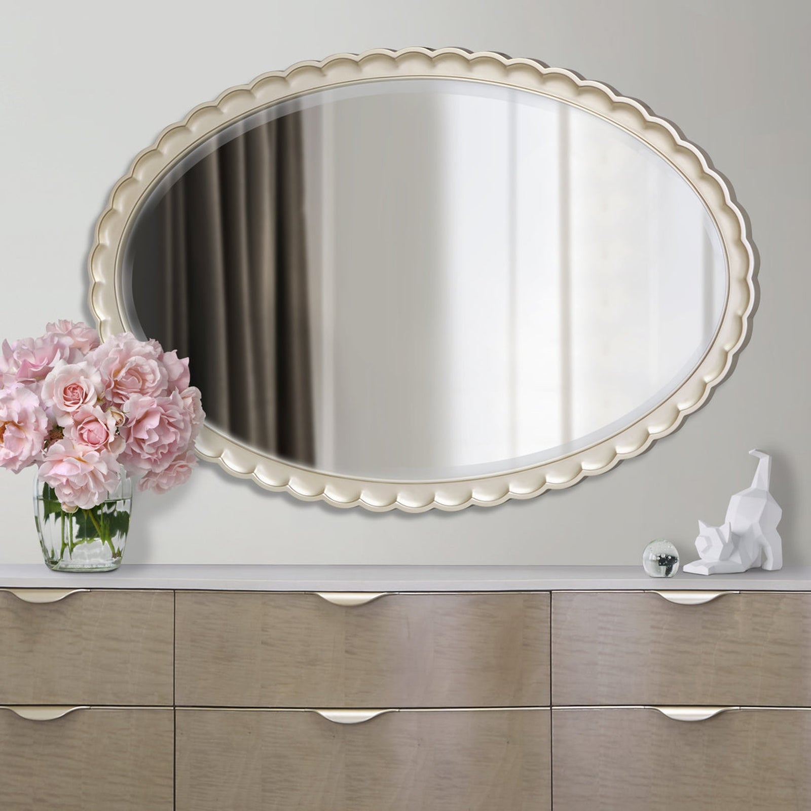 Michael Amini Malibu Crest Oval Wall Mirror