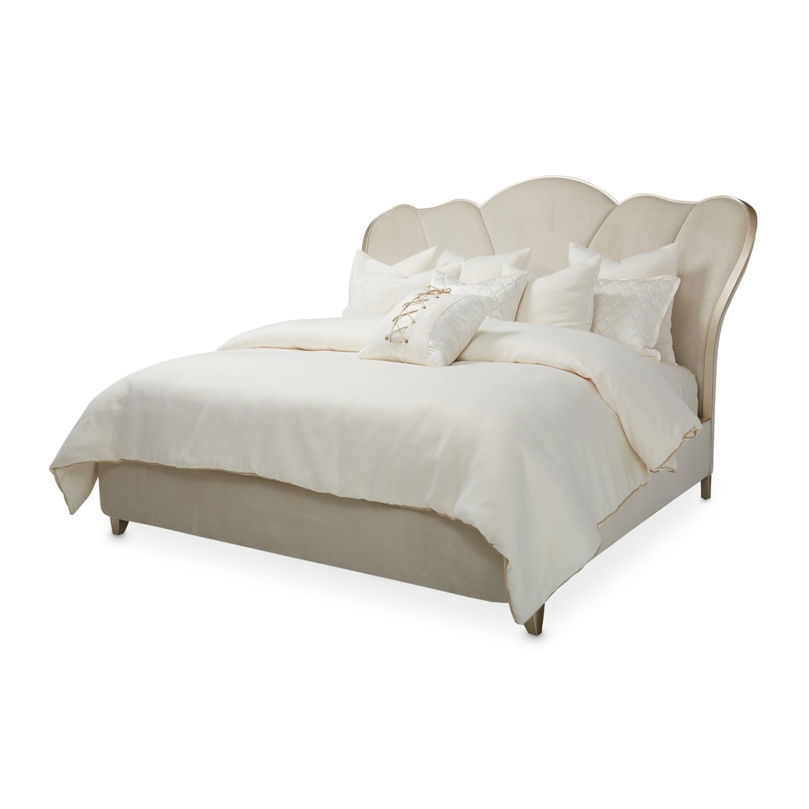 Michael Amini Villa Cherie Caramel Tufted Upholstered Bed