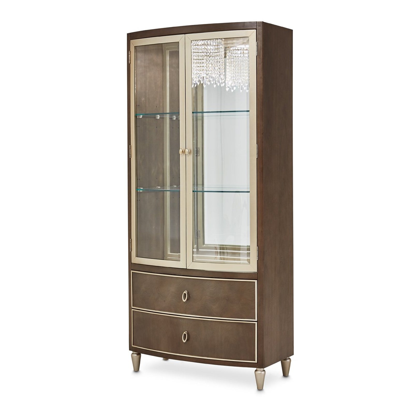 Michael Amini Villa Cherie Hazelnut Display Cabinet