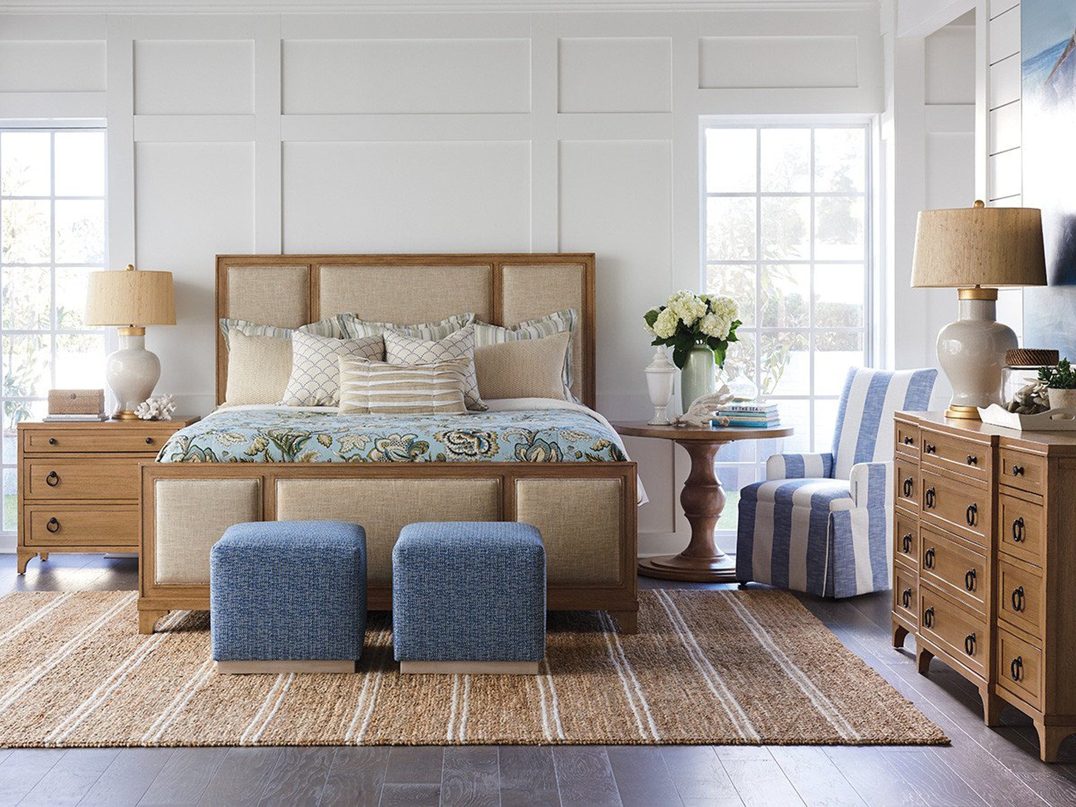 Barclay Butera Newport Crystal Cove Upholstered Panel Bed